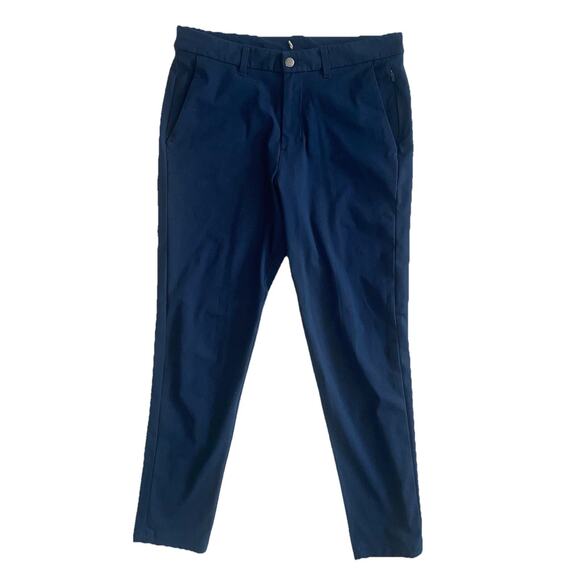 Lululemon Commission Slim Fit Flat Pants Mens 31 Performance Chino Stretch Blue - Picture 1 of 5